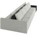 Sofá Ilha Modular Para Sala 392cm com Puff Dublin K01 Linho Cinza e Sintético Preto - Lyam Decor
