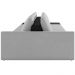 Sofá Ilha Modular Para Sala 392cm com Puff Dublin K01 Veludo Cinza TA7030 e Sintético Preto TF7036