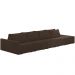 Sofá Ilha Modular Para Sala 392cm com Puff Dublin K01 Veludo Marrom - Lyam Decor