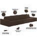 Sofá Ilha Modular Para Sala 392cm com Puff Dublin K01 Veludo Marrom - Lyam Decor