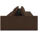 Sofá Ilha Modular Para Sala 392cm com Puff Dublin K01 Veludo Marrom TA7031 e Sintético Preto TF7036