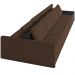 Sofá Ilha Modular Para Sala 392cm com Puff Dublin K01 Veludo Marrom TA7031 e Sintético Preto TF7036