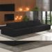 Sofá Ilha Modular Para Sala 392cm com Puff Dublin K01 Veludo Preto - Lyam Decor