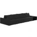 Sofá Ilha Modular Para Sala 392cm com Puff Dublin K01 Veludo Preto e Sintético Preto - Lyam Decor