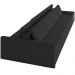 Sofá Ilha Modular Para Sala 392cm com Puff Dublin K01 Veludo Preto e Sintético Preto - Lyam Decor