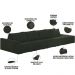 Sofá Ilha Modular Para Sala 392cm com Puff Dublin K01 Veludo Verde - Lyam Decor