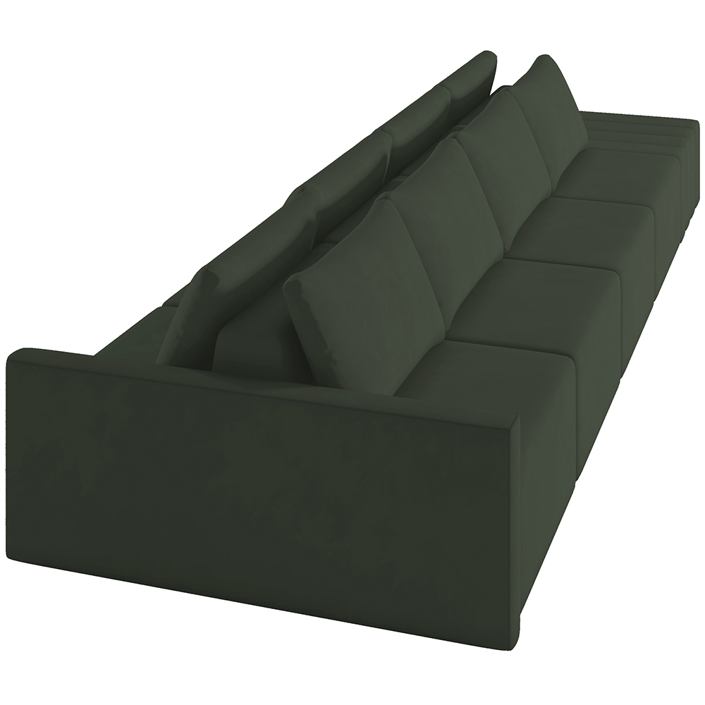 Sofá Ilha Modular Para Sala 392cm com Puff Dublin K01 Veludo Verde - Lyam Decor