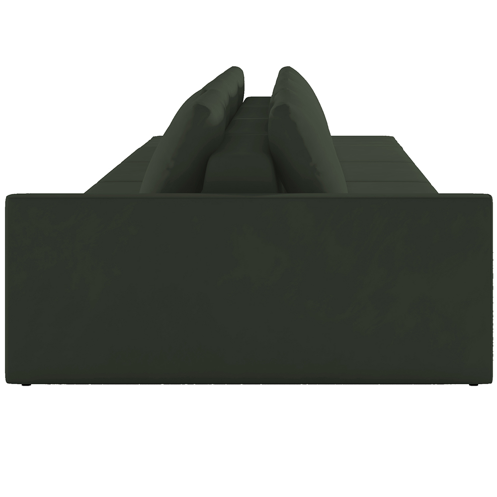 Sofá Ilha Modular Para Sala 392cm com Puff Dublin K01 Veludo Verde - Lyam Decor
