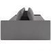 Sofá Ilha Modular Para Sala 432cm com Puff Dublin K01 Bouclê Cinza e Sintético Preto - Lyam Decor