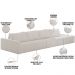 Sofá Ilha Modular Para Sala 432cm com Puff Dublin K01 Bouclê Creme - Lyam Decor