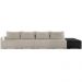 Sofá Ilha Modular Para Sala 432cm com Puff Dublin K01 Bouclê Creme e Sintético Preto - Lyam Decor