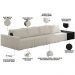 Sofá Ilha Modular Para Sala 432cm com Puff Dublin K01 Bouclê Creme e Sintético Preto - Lyam Decor