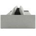 Sofá Ilha Modular Para Sala 432cm com Puff Dublin K01 Linho Cinza e Sintético Preto - Lyam Decor