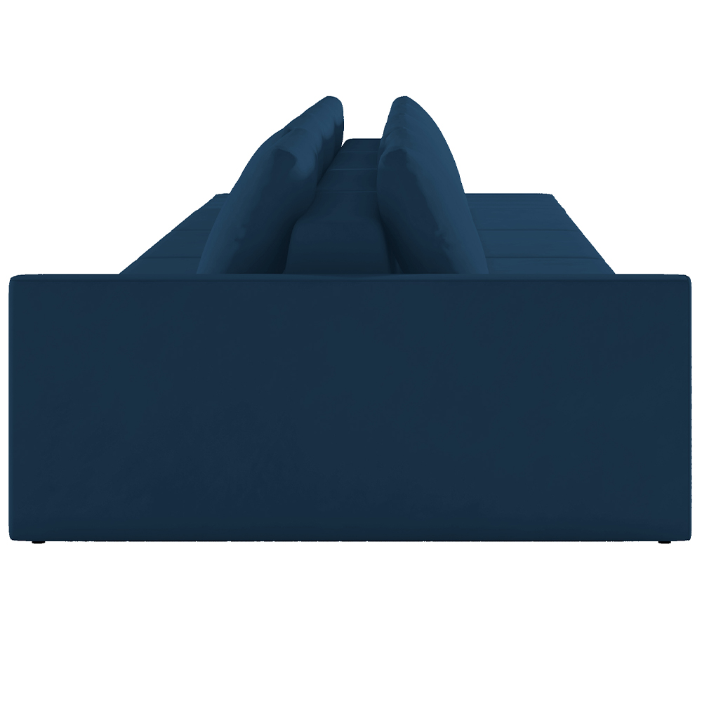 Sofá Ilha Modular Para Sala 432cm com Puff Dublin K01 Veludo Azul Marinho - Lyam Decor