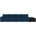 Sofá Ilha Modular Para Sala 432cm com Puff Dublin K01 Veludo Azul Marinho TA7028 e Sintético Preto TF7036