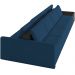 Sofá Ilha Modular Para Sala 432cm com Puff Dublin K01 Veludo Azul Marinho TA7028 e Sintético Preto TF7036