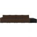 Sofá Ilha Modular Para Sala 432cm com Puff Dublin K01 Veludo Marrom TA7031 e Sintético Preto TF7036