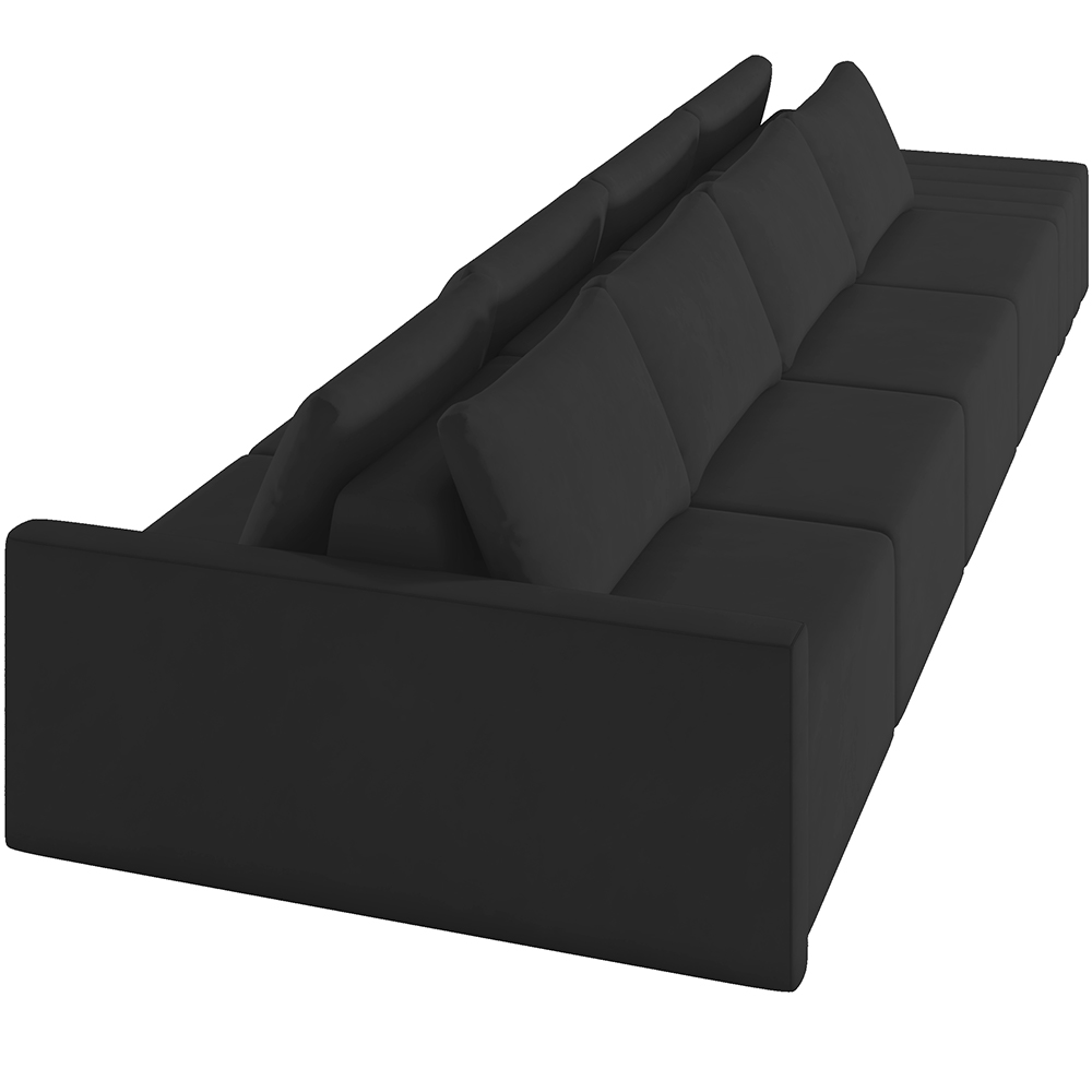 Sofá Ilha Modular Para Sala 432cm com Puff Dublin K01 Veludo Preto - Lyam Decor
