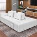 Sofá Ilha com Puff para Sala Living 245cm Amber M03 Bouclê Branco - Lyam Decor