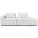 Sofá Ilha com Puff para Sala Living 245cm Amber M03 Bouclê Branco - Lyam Decor