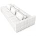 Sofá Ilha com Puff para Sala Living 335cm Amber M03 Bouclê Branco - Lyam Decor