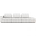 Sofá Ilha com Puff para Sala Living 395cm Amber M03 Bouclê Branco - Lyam Decor