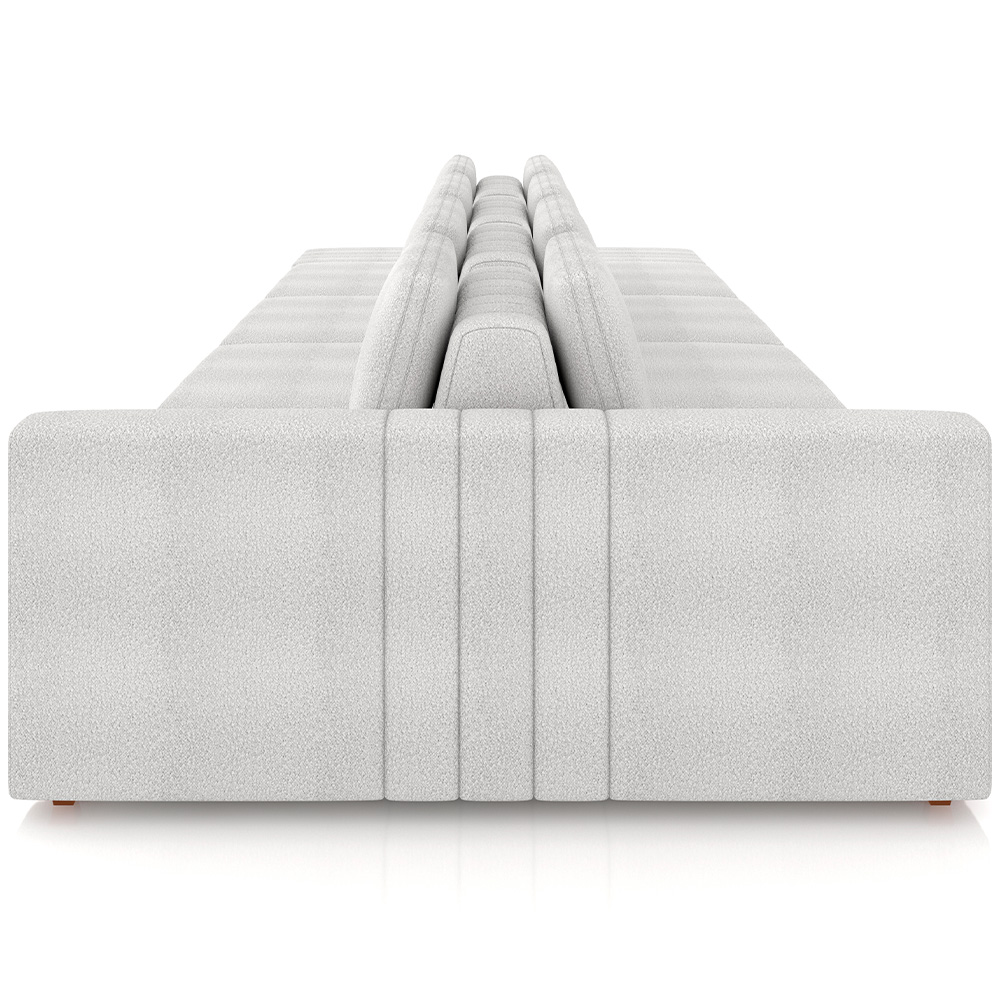 Sofá Ilha com Puff para Sala Living 465cm Amber M03 Bouclê Branco - Lyam Decor