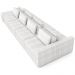 Sofá Ilha com Puff para Sala Living 505cm Amber M03 Bouclê Branco - Lyam Decor