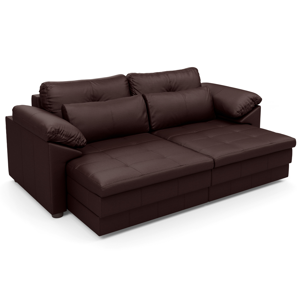 Sofá Retrátil Para Sala de Estar 2 Lugares 175cm Riza S03 Couro Caramelo - Lyam Decor