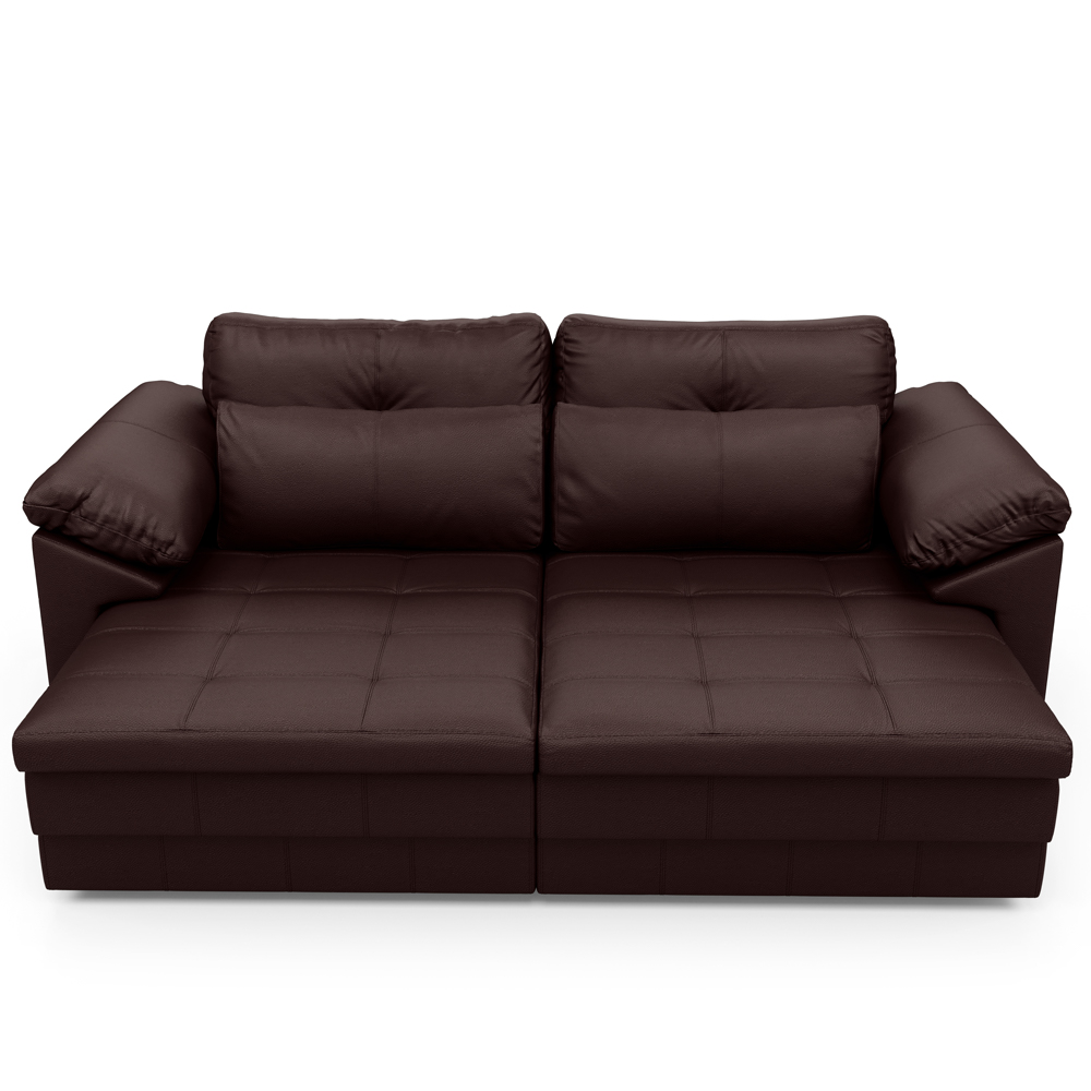 Sofá Retrátil Para Sala de Estar 2 Lugares 175cm Riza S03 Couro Caramelo - Lyam Decor