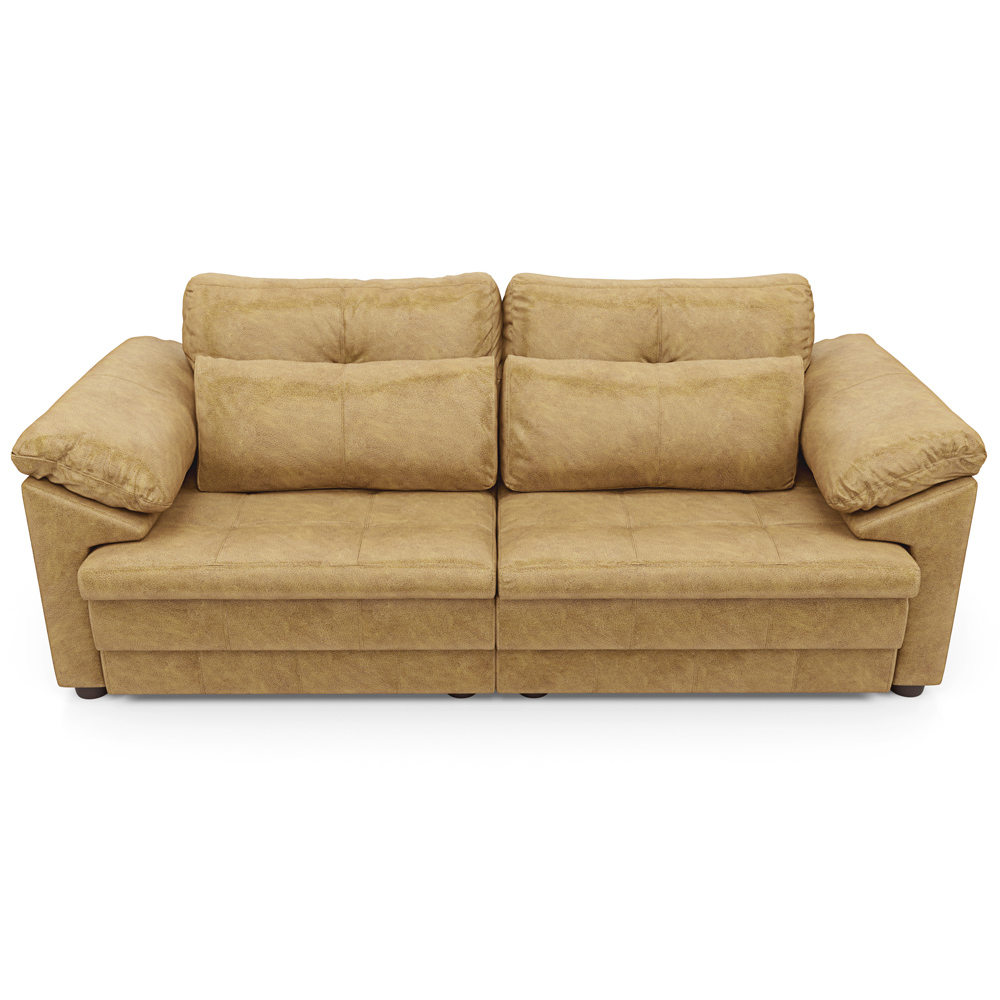 Sofá Retrátil Para Sala de Estar 2 Lugares 175cm Riza S03 Couro Soft Bege - Lyam Decor