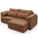 Sofá Retrátil Para Sala de Estar 3 Lugares 215cm Riza S03 Couro Soft Mel - Lyam Decor
