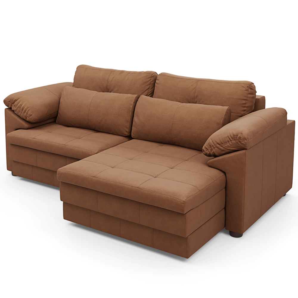 Sofá Retrátil Para Sala de Estar 3 Lugares 215cm Riza S03 Couro Soft Mel - Lyam Decor