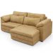 Sofá Retrátil Para Sala de Estar 3 Lugares 250cm Riza S03 Couro Soft Bege - Lyam Decor