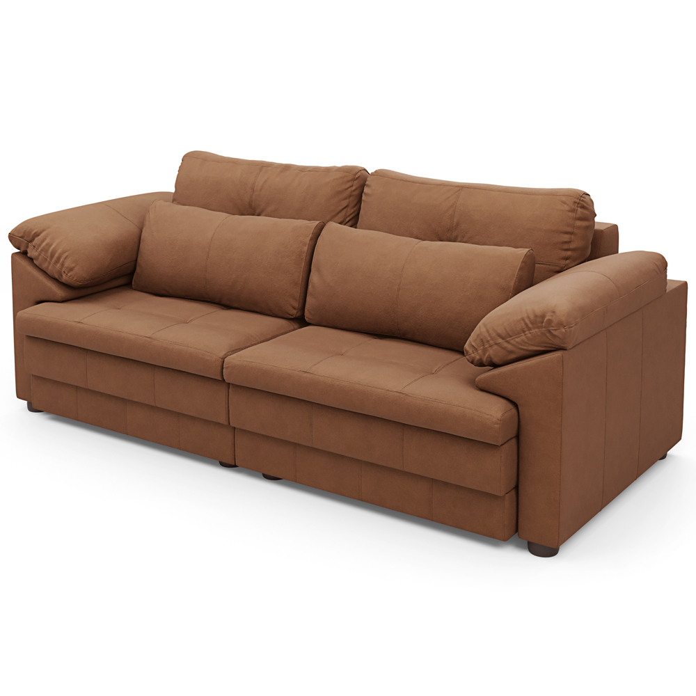 Sofá Retrátil Para Sala de Estar 3 Lugares 250cm Riza S03 Couro Soft Mel - Lyam Decor