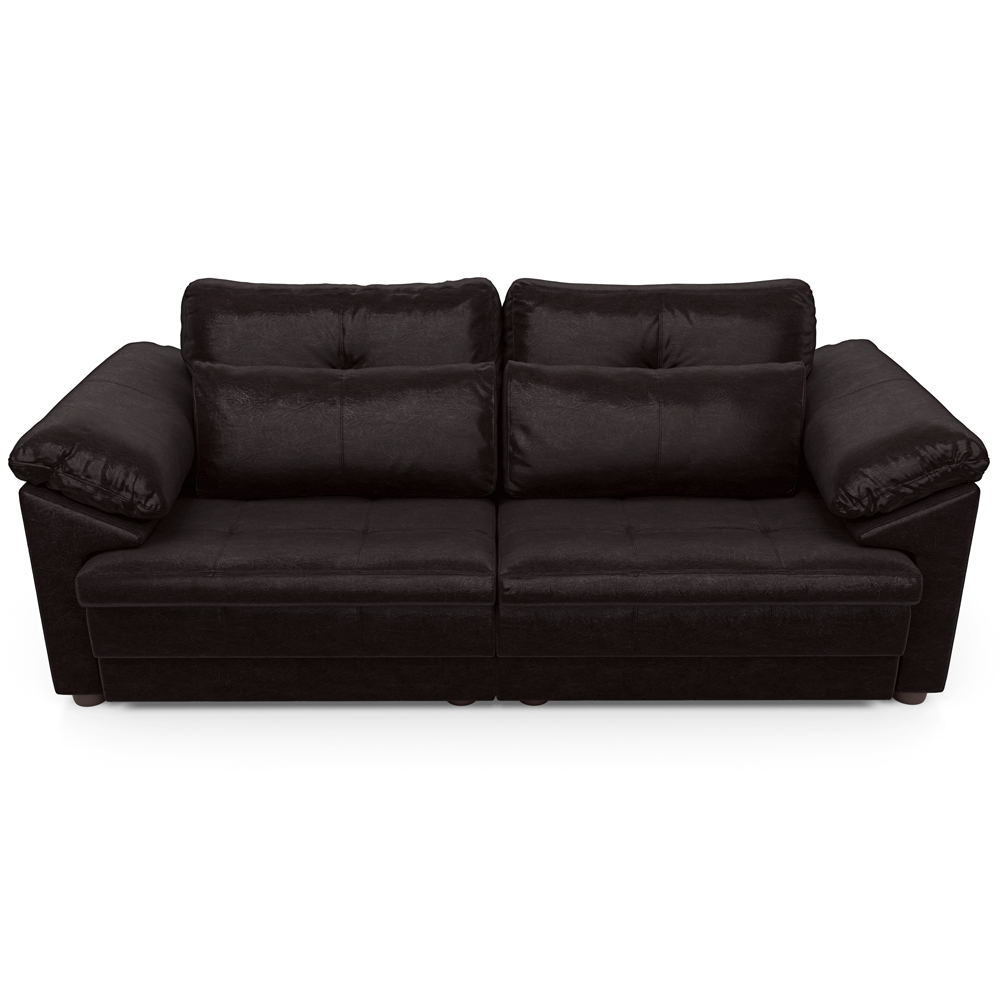 Sofá Retrátil Para Sala de Estar 3 Lugares 250cm Riza S03 Couro Vinho - Lyam Decor