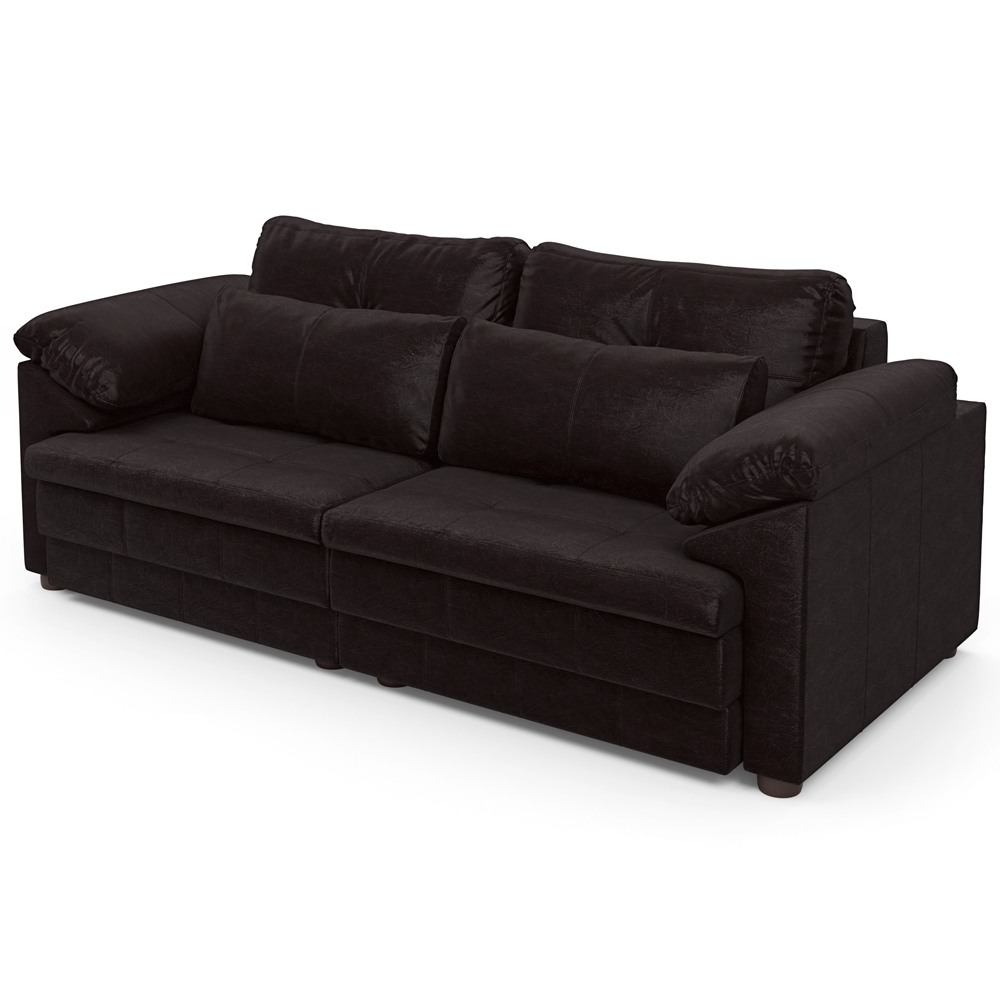 Sofá Retrátil Para Sala de Estar 3 Lugares 250cm Riza S03 Couro Vinho - Lyam Decor