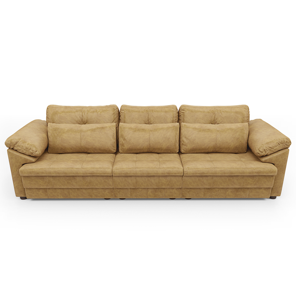Sofá Retrátil Para Sala de Estar 3 Lugares 257cm Riza S03 Couro Soft Bege - Lyam Decor