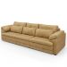 Sofá Retrátil Para Sala de Estar 3 Lugares 257cm Riza S03 Couro Soft Bege - Lyam Decor