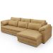 Sofá Retrátil Para Sala de Estar 3 Lugares 257cm Riza S03 Couro Soft Bege - Lyam Decor