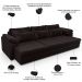 Sofá Retrátil Para Sala de Estar 3 Lugares 257cm Riza S03 Couro Vinho - Lyam Decor