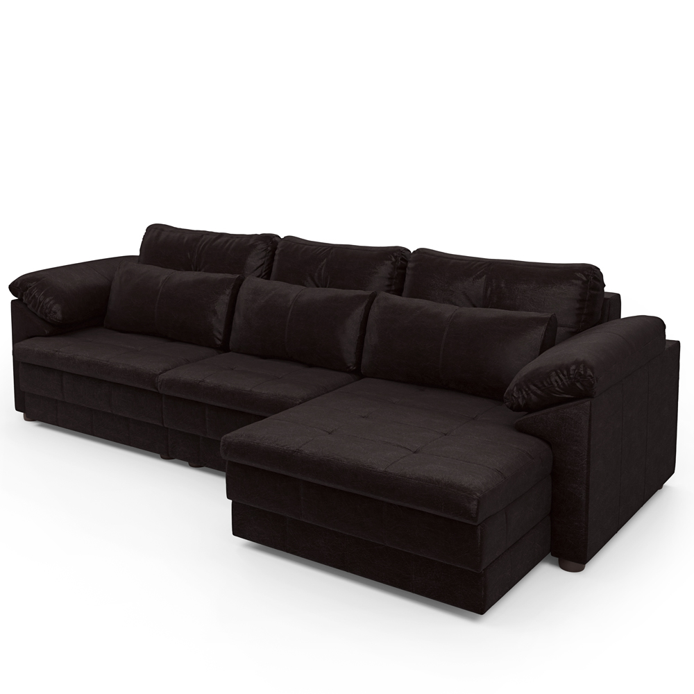 Sofá Retrátil Para Sala de Estar 3 Lugares 257cm Riza S03 Couro Vinho - Lyam Decor