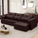 Sofá Retrátil Para Sala de Estar 4 Lugares 297cm Riza S03 Couro Caramelo - Lyam Decor