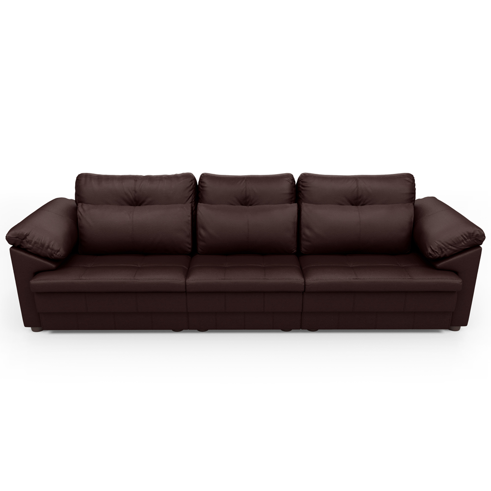 Sofá Retrátil Para Sala de Estar 4 Lugares 297cm Riza S03 Couro Caramelo - Lyam Decor