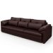 Sofá Retrátil Para Sala de Estar 4 Lugares 297cm Riza S03 Couro Caramelo - Lyam Decor