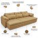 Sofá Retrátil Para Sala de Estar 4 Lugares 297cm Riza S03 Couro Soft Bege - Lyam Decor
