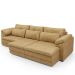 Sofá Retrátil Para Sala de Estar 4 Lugares 297cm Riza S03 Couro Soft Bege - Lyam Decor