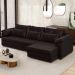 Sofá Retrátil Para Sala de Estar 4 Lugares 297cm Riza S03 Couro Vinho - Lyam Decor