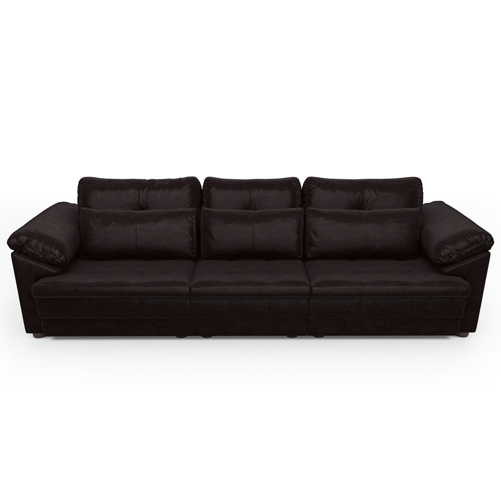 Sofá Retrátil Para Sala de Estar 4 Lugares 297cm Riza S03 Couro Vinho - Lyam Decor