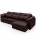 Sofá Retrátil Para Sala de Estar 4 Lugares 332cm Riza S03 Couro Caramelo - Lyam Decor